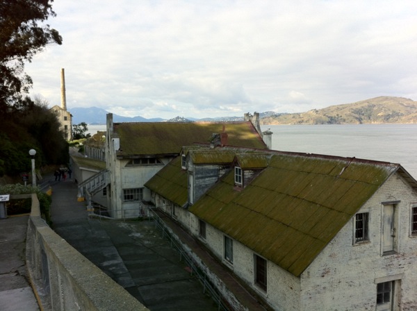 On a switchback path up Alcatraz